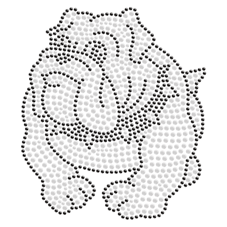 Cute Baby Bulldog Bling Iron on Pattern for t shirt