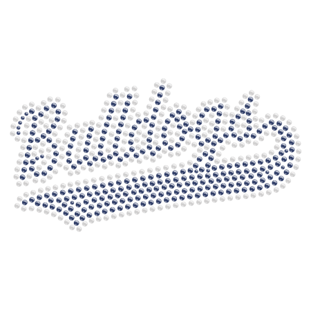 Bulldog Lettering Hotfix Crystal Design