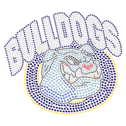 Rhinestone Bulldog Logo Iron ons for Clothes