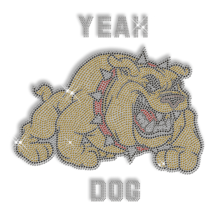 Custom Best Sparkling Yeah Bulldog Rhinestone Iron on Transfer Design for Clothes