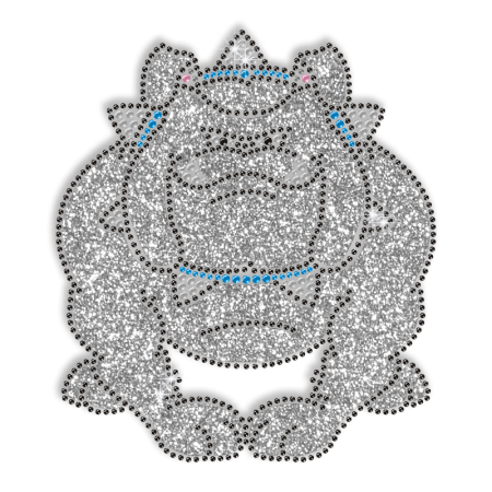 Awesome Masculine Bulldog Hotfix Bling Transfer Pattern