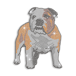 Custom Spotty Bulldog Iron on Rhinestone Transfer