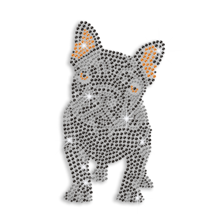 Little Bulldog Hot Fix Iron on Rhinestone Transfer