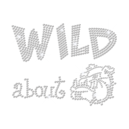 Wild about Bulldog Iron on Rhinestone Transfer Decal