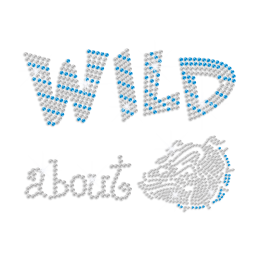 Teal Wild about Bulldog Iron-on Rhinestone Transfer