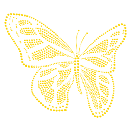 Golden Iron on Butterfly Rhinestone Transfer for Clothing