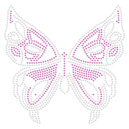 Purple Butterfly Crystal Iron ons Design for t shirt