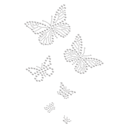 Clear Hotfix Stone Butterfly Transfer Design for Clothing