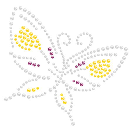 Dancing Butterfly Hotfix Rhinestone Pattern for Children