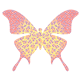 Colorful Iron on Crystal Butterfly Strass Transfer