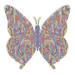 Symmetrical Butterfly Design Iron on Rhinestone Transfer