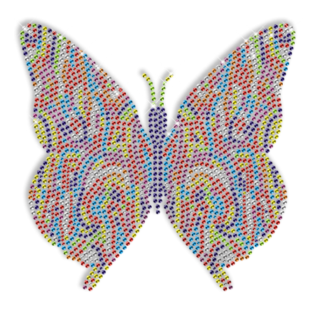 Symmetrical Butterfly Design Iron on Rhinestone Transfer