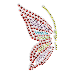 Crystal Butterfly Hot fix T shirt Motif