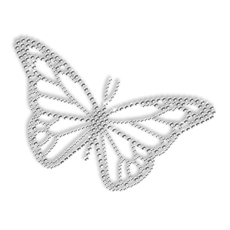 Clear Crystal Butterfly Hotfix Diamante Motif