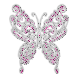 Rhinstud Butterfly Iron on Design