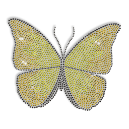 Custom Best Sparkling Yellow Butterfly Korean Rhinestone Iron on Transfer Motif for Shirts