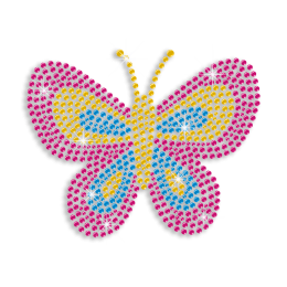 Colorful Butterfly Iron-on Rhinestone Transfer Design