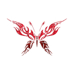 Red Butterfly Imago Glitter Iron-on Transfer Design