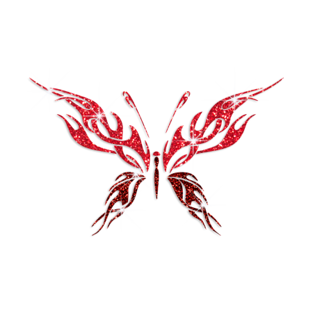 Red Butterfly Imago Glitter Iron-on Transfer Design