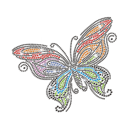 Big Butterfly Motif Iron-on Rhinestone Transfer