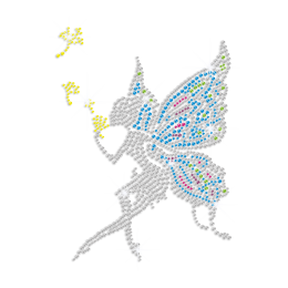 Little Butterfly Fairy Iron-on Rhinestone Transfer