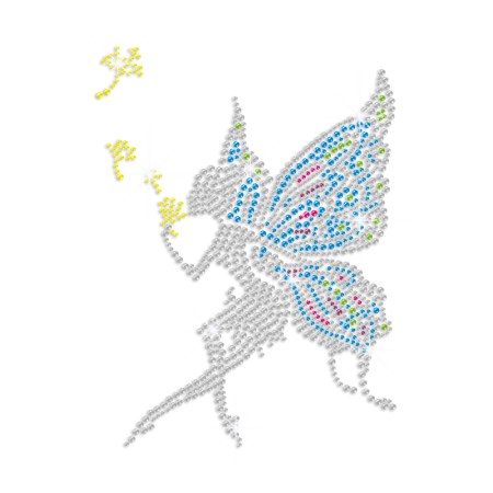 Little Butterfly Fairy Iron-on Rhinestone Transfer