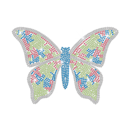 Bling Colorful Butterfly Hotfix Rhinestone Transfer