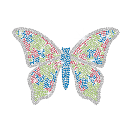 Bling Colorful Butterfly Hotfix Rhinestone Transfer