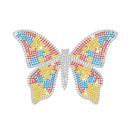 A Brightly-Coloured Butterfly Hotfix Bling Motif