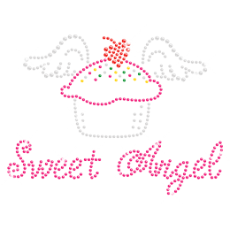 Sweet Cupcake Angel Rhinestone Motif