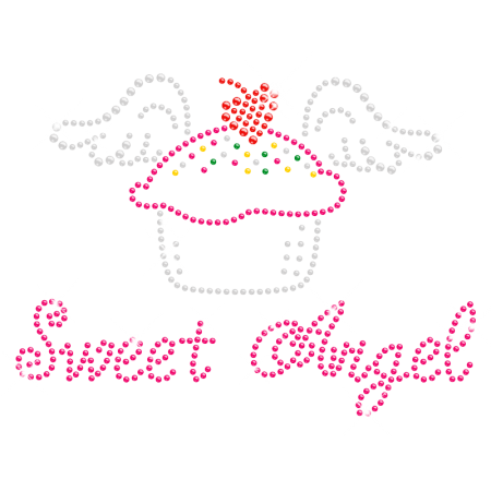 Sweet Cupcake Angel Rhinestone Motif