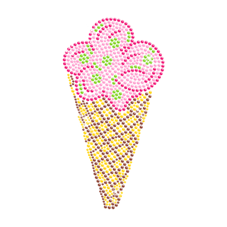 pink icecream rhinestone motif
