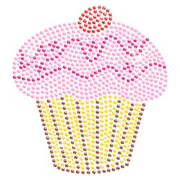 Hot-fix Cupcake with Berry Rhinestone Image