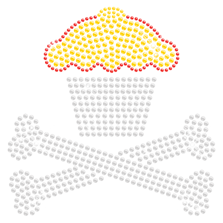 Rhinestone Cupcake and Skull Hotfix Design