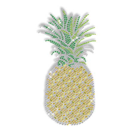 Shining Rhinestone Iron on Pineapple Transfer Motif for Clothes