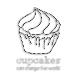 Crystal Cupcakes Can Change the World Iron on Rhinestone Transfer