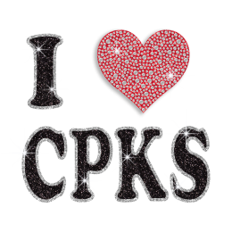 Dark I Heart Cupcakes Glitter Iron-on Transfer Design