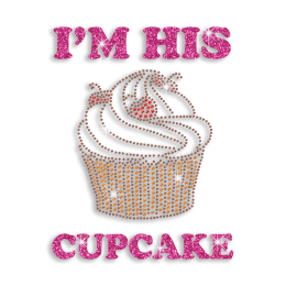 Sweet I\'m His Cupcake Iron-on Rhinestone Transfer