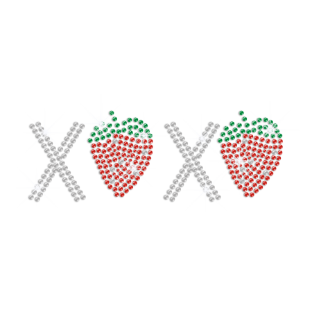 Funny Rhinestone Strawberries Design Iron on Transfer