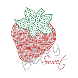 Sweet Strawberry Iron on Rhinestone Transfer