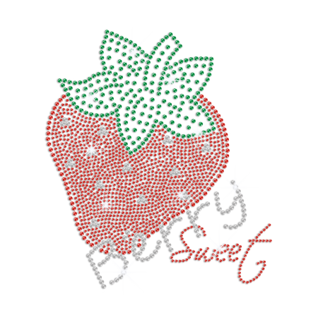 Sweet Strawberry Iron on Rhinestone Transfer