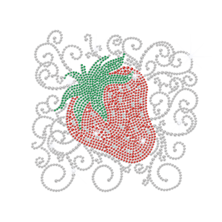 Red Strawberry Heat Press Rhinestone Artwork