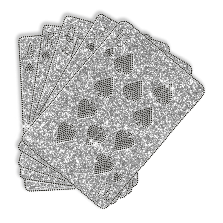 Glitter Iron on Playing Cards Transfer Design