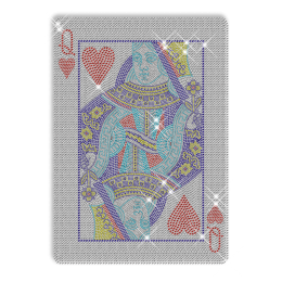 Playing Cards Queen Heart Rhinestone Hotfix Transfer