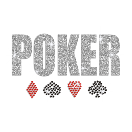 Wholesale Glittering Poker Iron on Rhinestone Transfer Decal