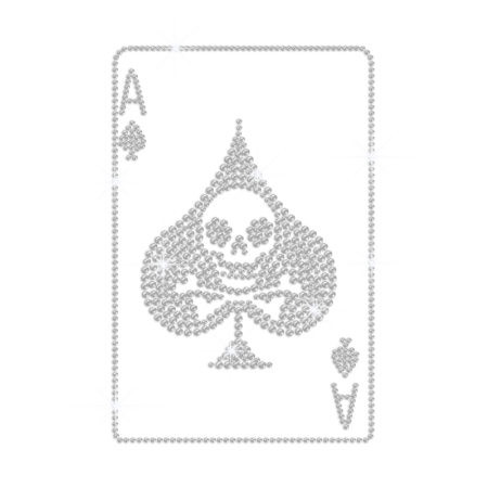 Bling Ace of Spades Iron on Rhinestud Transfer Motif