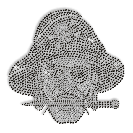 Wholesale Shinning Black Hat Pirate Rhinestone Iron on Transfer Design for Shirts