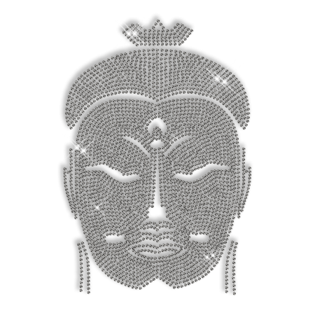Shining Bodhisattva Face Rhinestone Iron on Transfer Design for Shirts