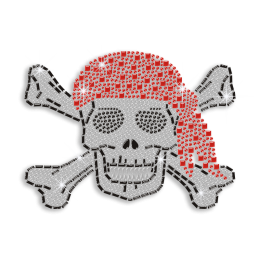 Custom Pirate Skull Rhinestone Nailhead Iron on Transfer