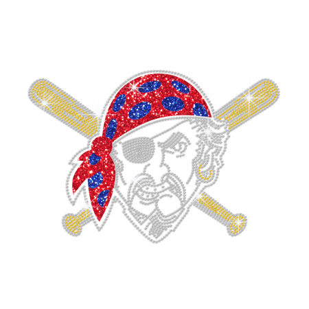 Custom Pirate Hot fix Rhinestone Transfer for Cloth